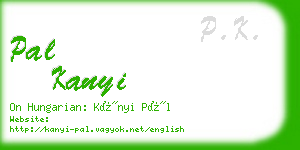 pal kanyi business card